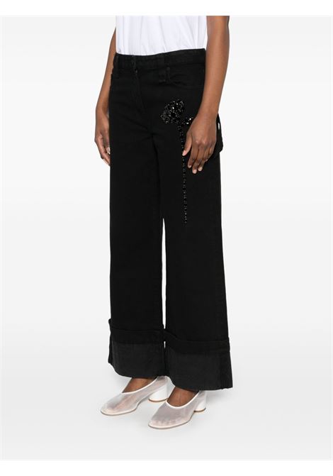 Black Carnation-embellished jeans Simone rocha - women SIMONE ROCHA | 4132B1239BLKJT